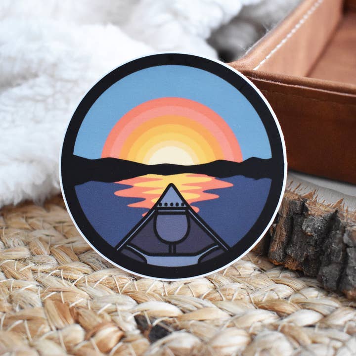 Autocollant Sunset Canoe pour la vente par Wild North Co
