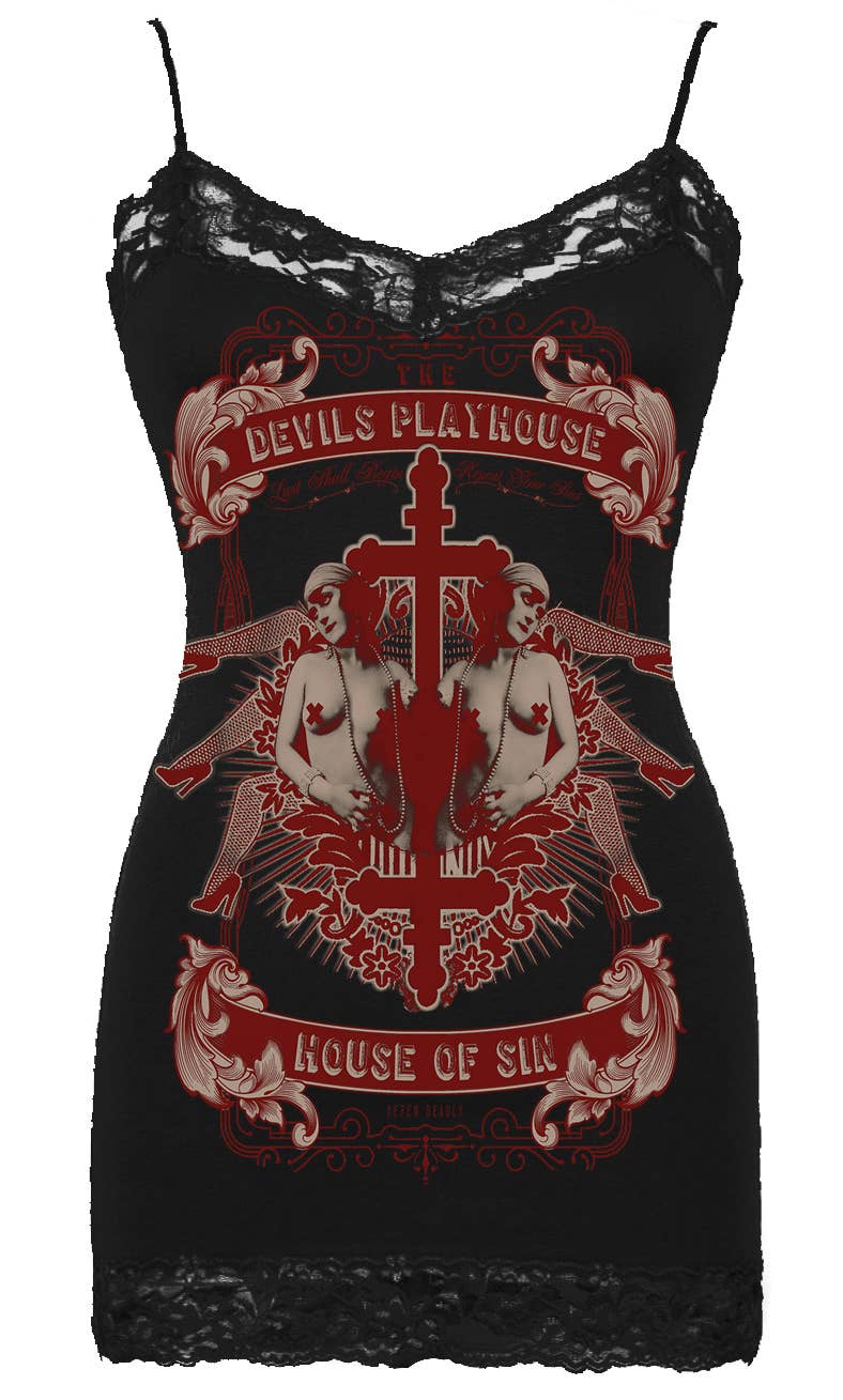 Womens House of Sin Cami Black for wholesale on Faire