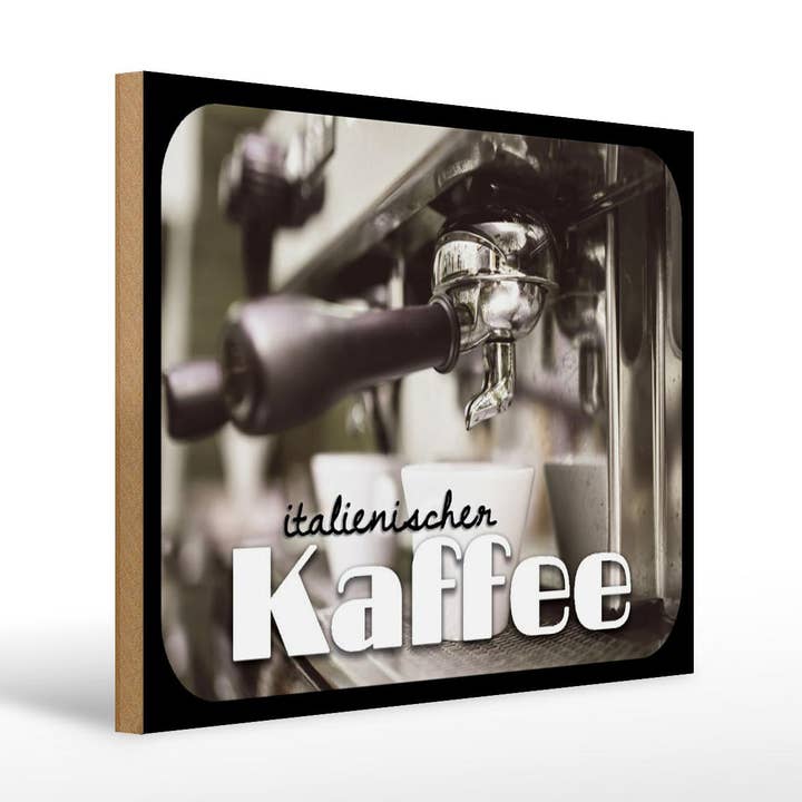 Nota de sinalização de madeira 40x30 cm Café italiano sinal decorativo de madeira por atacado de Femer
