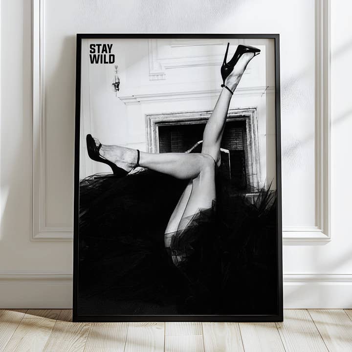 Mantente Salvaje | Arte de Pared de Estilo de Vida Rebelde en Blanco y Negro para venta al por mayor de Belter Prints