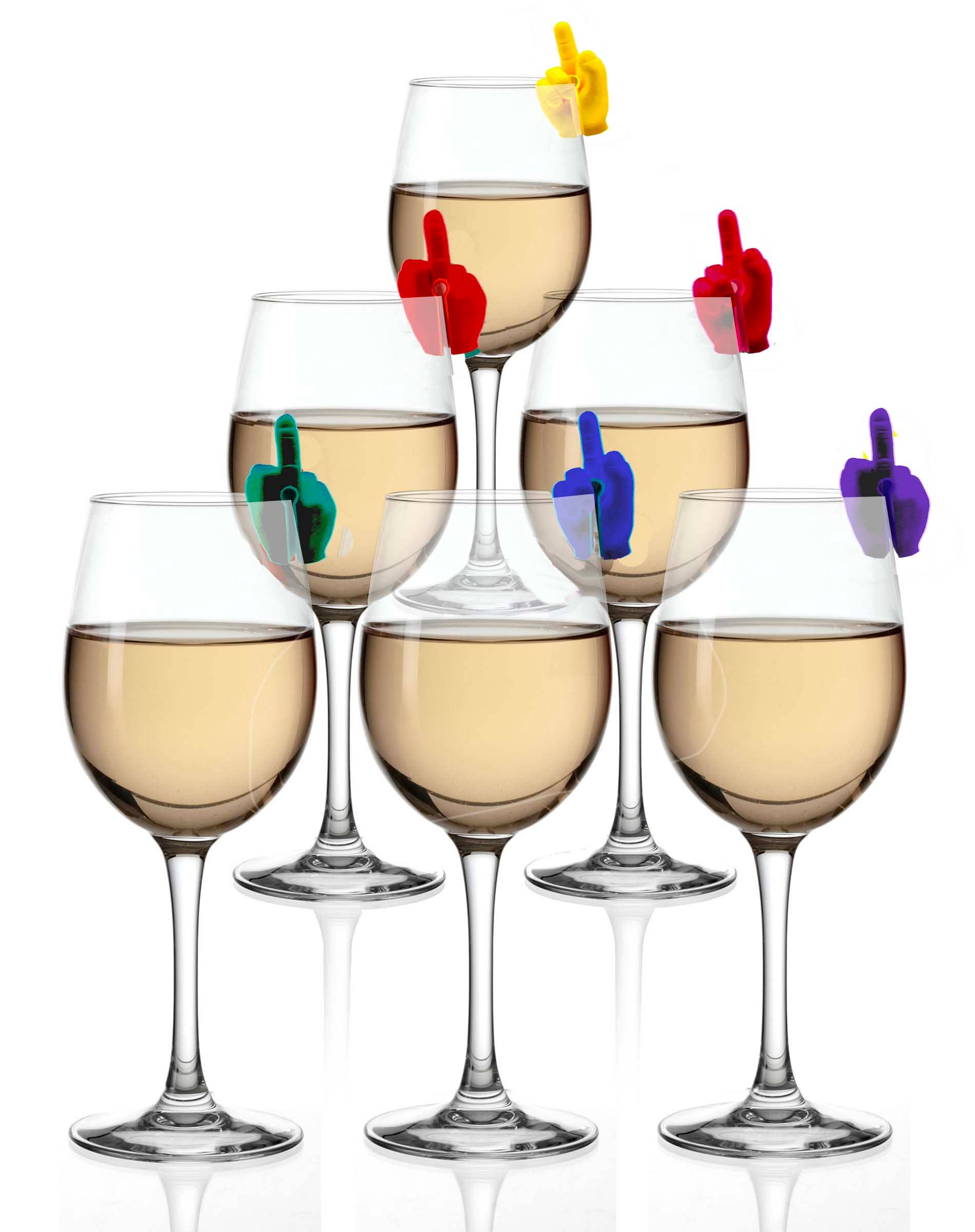 Little Genie Productions - Wholesale Wine/Cocktail Glass Markers - FU Finger Cocktail Markers1