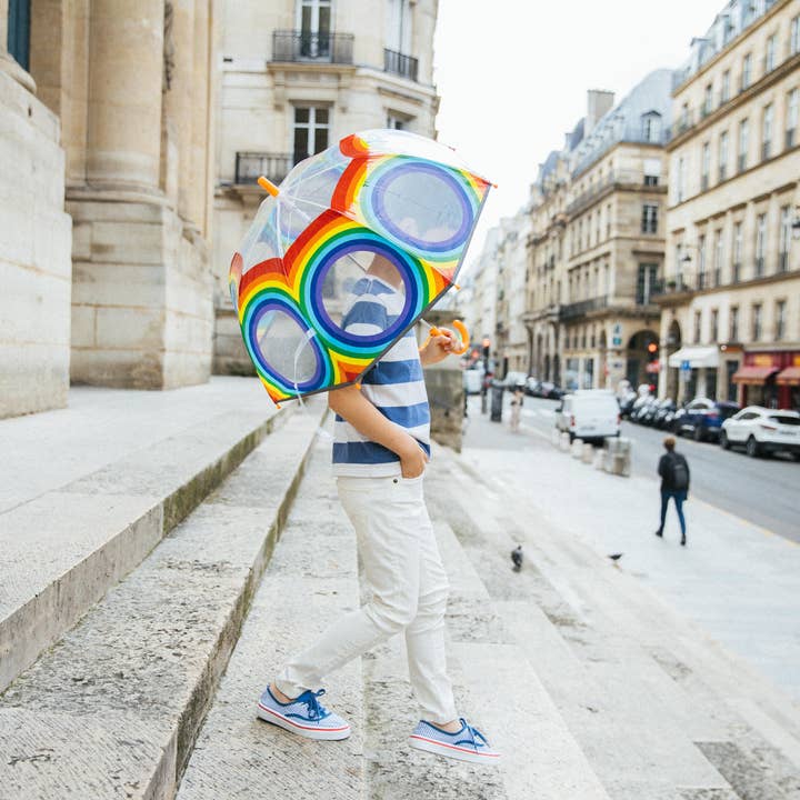 SMATI - Wholesale Umbrella - Kids - Child's Transparent Rainbow Umbrella - Reflective3