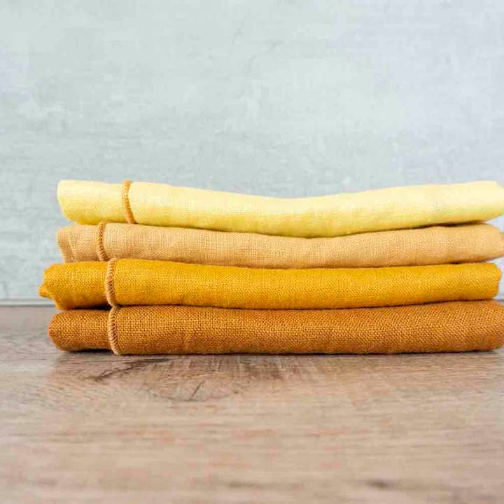 West Coast Handmade – wholesale Dinner & cloth napkin – Curated 100% Linen Napkins - Sunrise Mix (Set of 4)