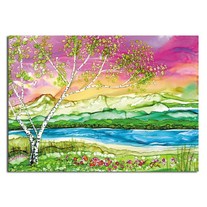 Magenta-Himmel-Geburtstagskarte für den Großhandel von Allport Editions