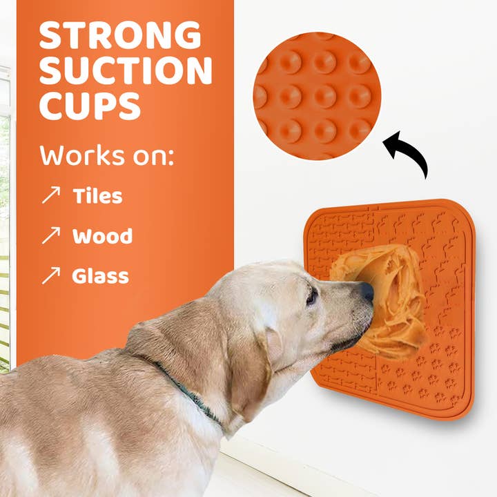 OurPetsLife - Wholesale Pet food mat – Dog - Lick Mat For Dogs with Spreader & Brush1
