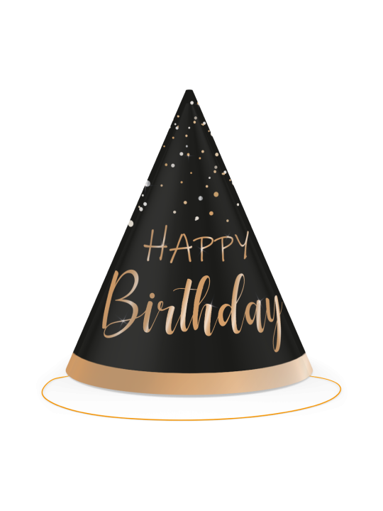 Dream Party - Wholesale Party Hat/Crown - 6 ELEGANT GOLD HATS0