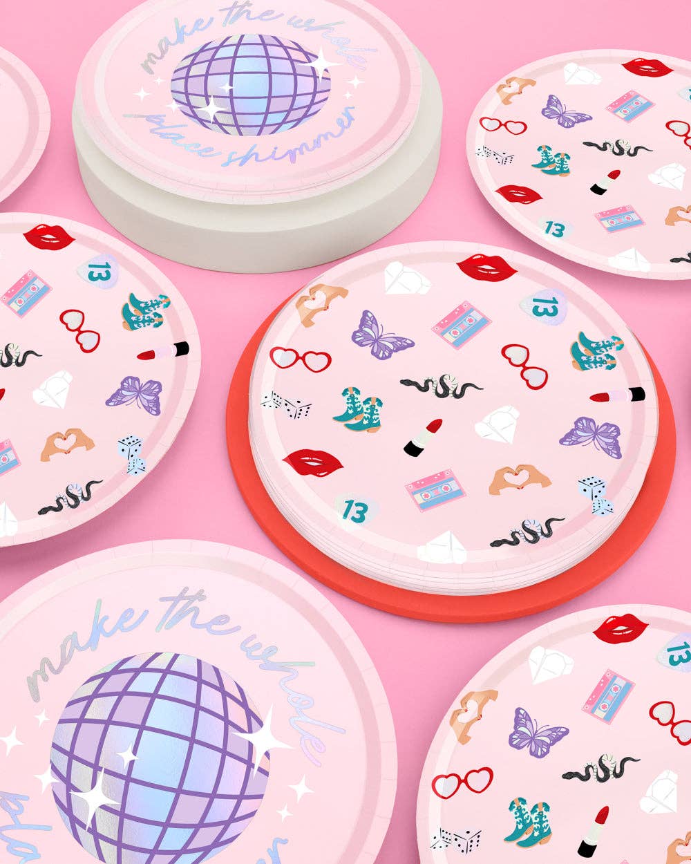 xo, Fetti - Vente Assiette jetable - Assiettes de fête Taylor Swift Eras | 24 assiettes de 9 pouces6