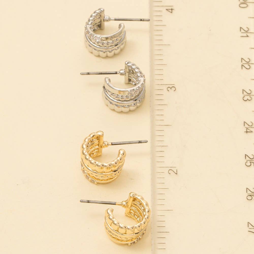 Anarchy Street - Wholesale Hoop Earrings - Mini Four Row Hoop Earrings3