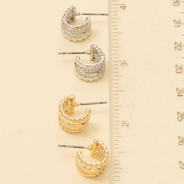 Anarchy Street - Wholesale Hoop Earrings - Mini Four Row Hoop Earrings3