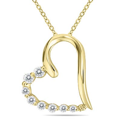 Szul USA LLC - Wholesale Pendant/Charm Necklace - 1/3 Carat TW Diamond Heart Journey Pendant in 10K Gold4