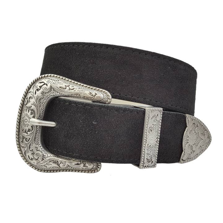 Axesoria West - Wholesale Belt - Women's - Genuine Suede Belt with Western Buckle set