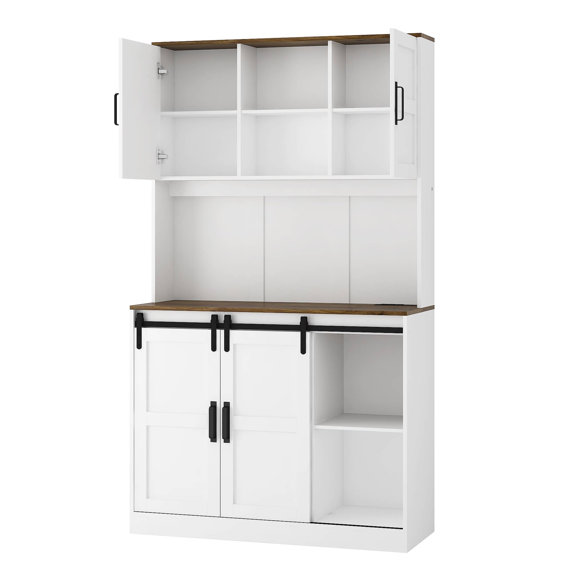 39F Inc. - Vente Armoire - Armoire de garde-manger 74", station de charge, support pour micro-ondes39