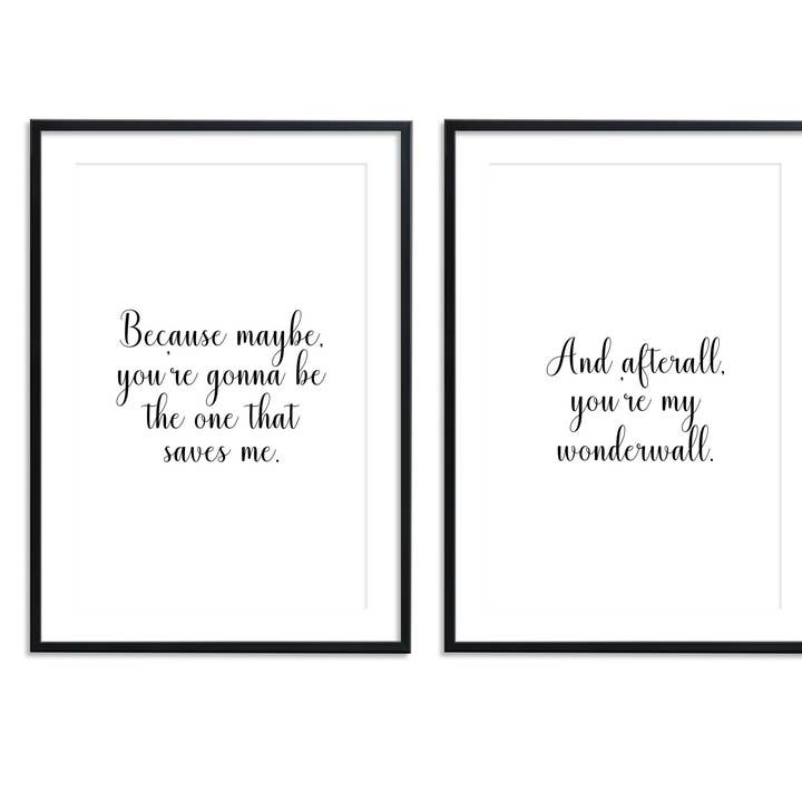 And Afterall You're My Wonderwall Set II Prints for wholesale by D'LUXE PRINTS
