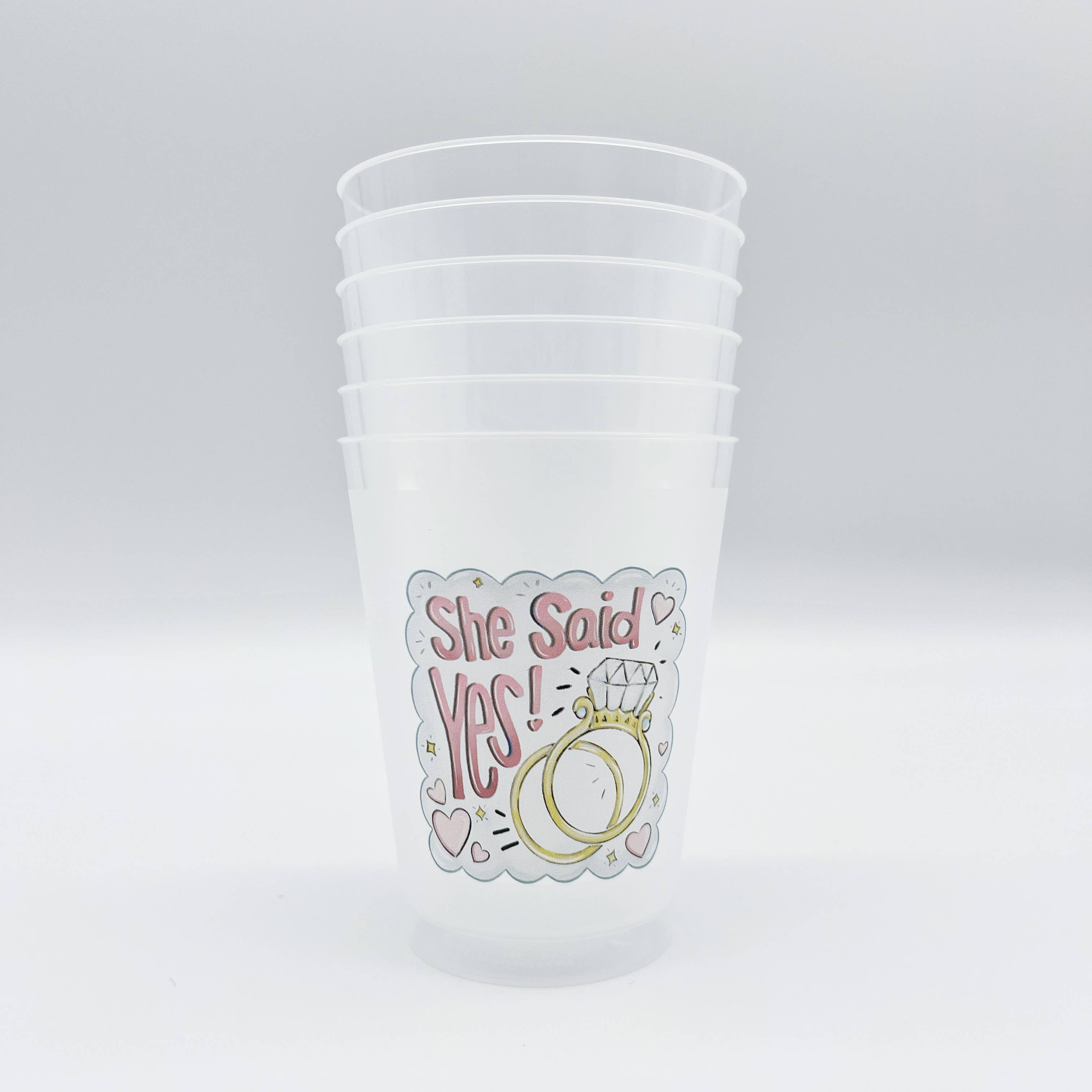 Home Malone - Vente Gobelets jetables - Elle a dit oui ! Set de gobelets de fête réutilisables1