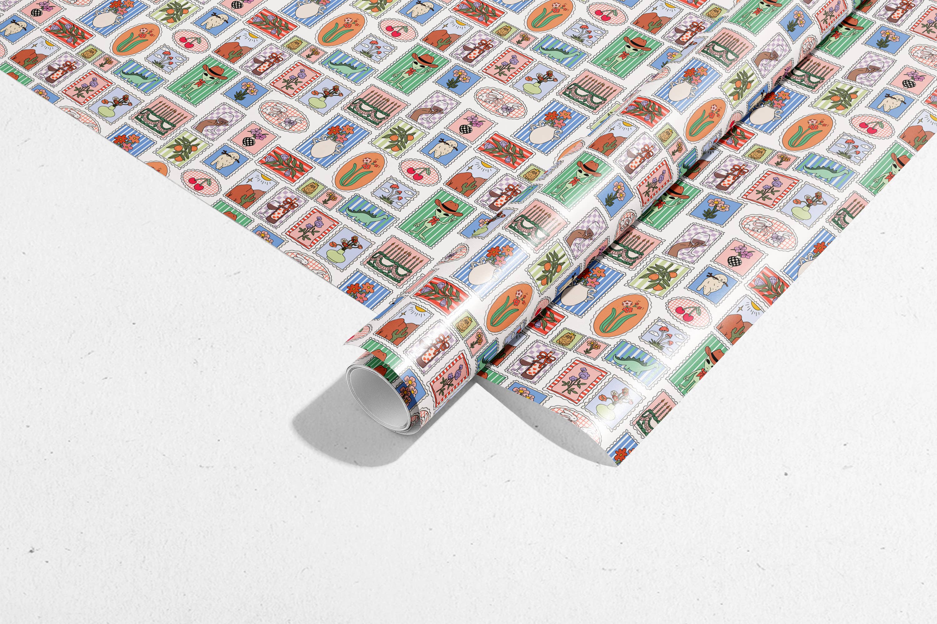 Illustrating Amy - Wholesale Wrapping Paper Roll - Stamp Print Gift Wrap Rolls2