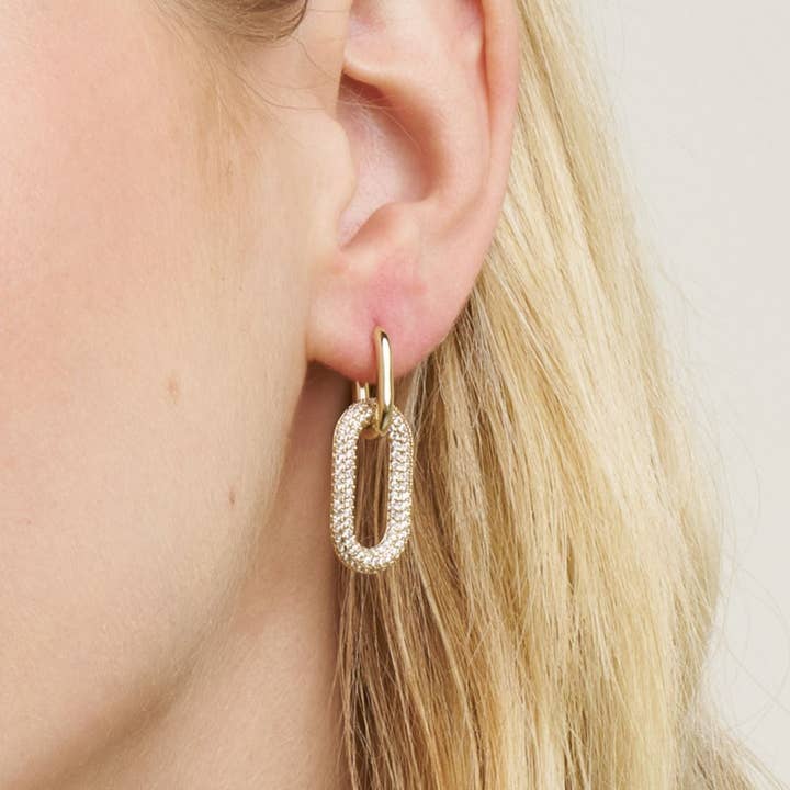 Stella & Dot - Wholesale Dangle Earrings - Reversible Pavé Link Earrings5