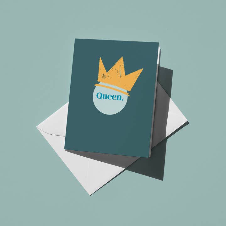 Queen Stylish Blank Note Card for wholesale by Henny Penny Studio