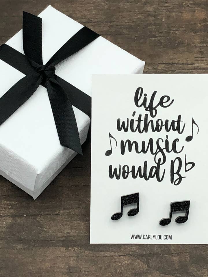 Music Lover Gift - Music Note Earrings - Concert Earrings for wholesale by Carly Lou