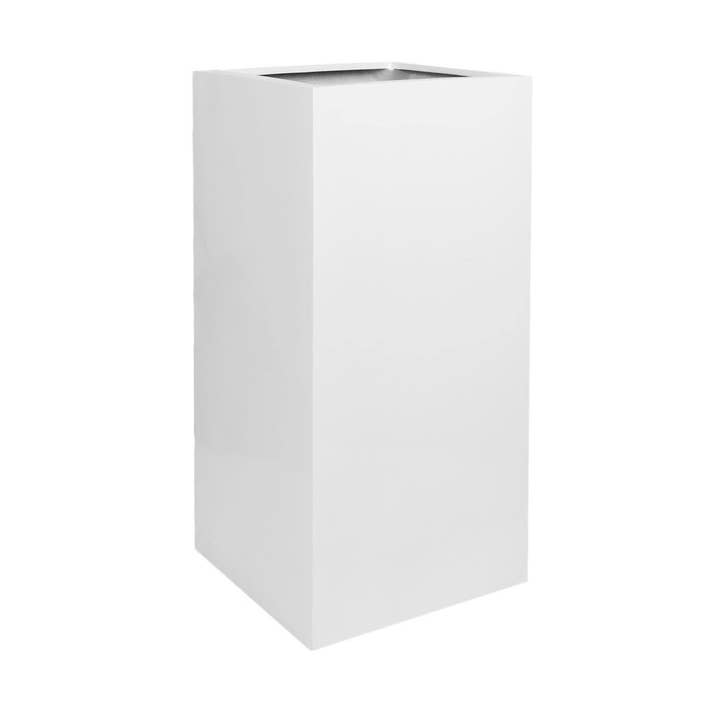 Bouvy L - Matte White - L15,75in x W15,75in x H31,5in for wholesale by Pottery Pots