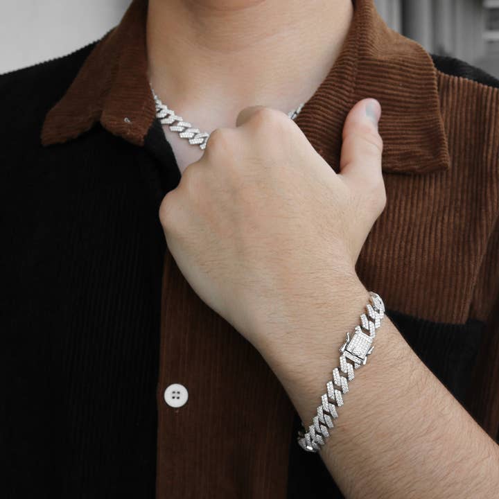 Atlanta Jewelers Supply - Wholesale Link & Chain Necklace - Sterling Silver Moissanite Monaco Chain