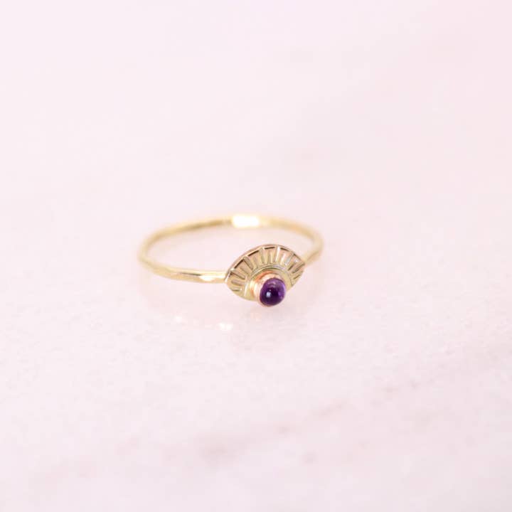 Esme - Wholesale Cocktail/Statement Ring - Eye Ring with Semi-Precious Gemstone in Silver and Gold
1
