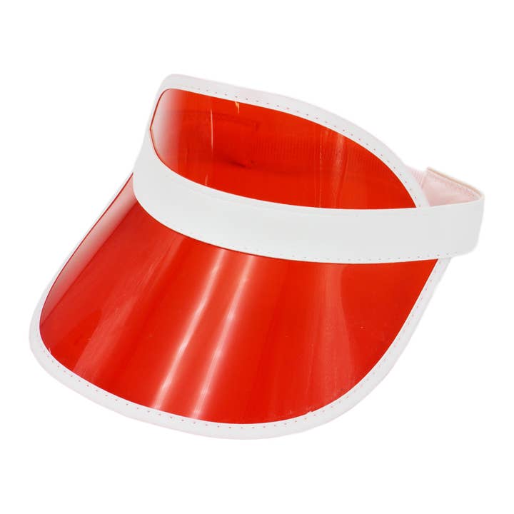 Cap Zone – Engroshandel Visir - Dame – Vibrant Translucent Plast Hvid PVC Kant Elastisk Skærm13