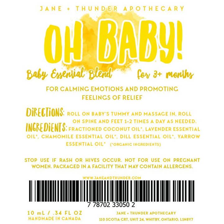 Jane and Thunder - Wholesale Essential Oil - Oh Baby! Essential Oil1