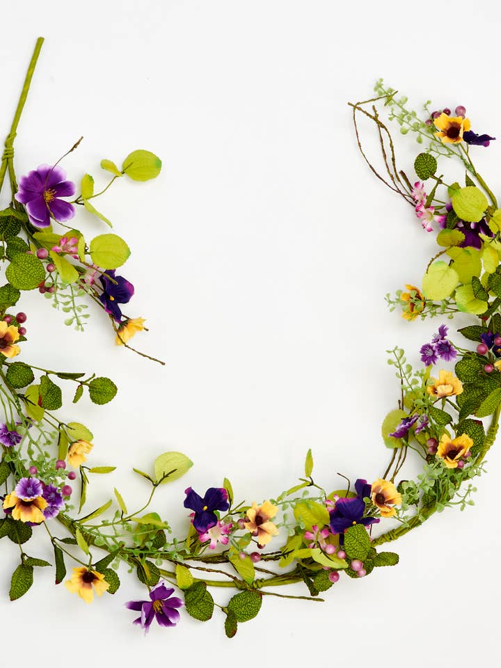 57" Pansy Green Leaves Garland for wholesale by WORTH IMPORTS