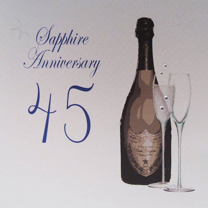 45th Sapphire Anniversary - Champs Flutes (A45) for wholesale by White Cotton Cards