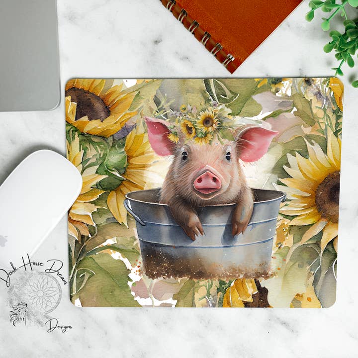 Bathtime Piglet, Farm Animal, Pig, Office Supplies Mouse Pad for wholesale by Dark Horse Dream Designs LLC