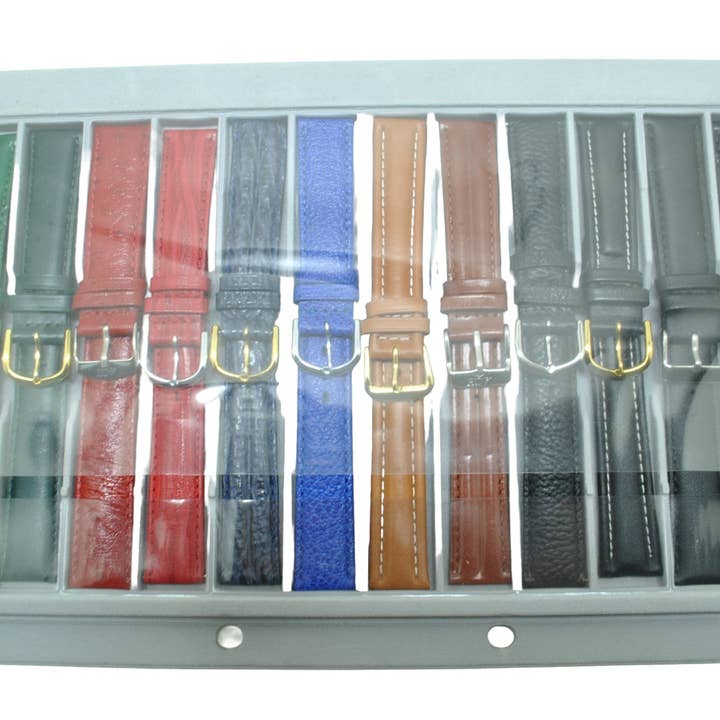 100 bracciali in pelle in un libretto espositore a fogli larghi per la vendita all'ingrosso da parte di BRACELETS MONTRE ACH