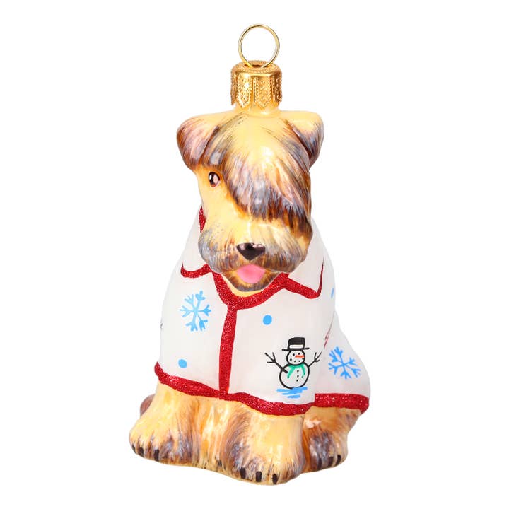 Wheaten de Pelo Macio em Pijamas de Natal por atacado de Joy To The World Collectibles