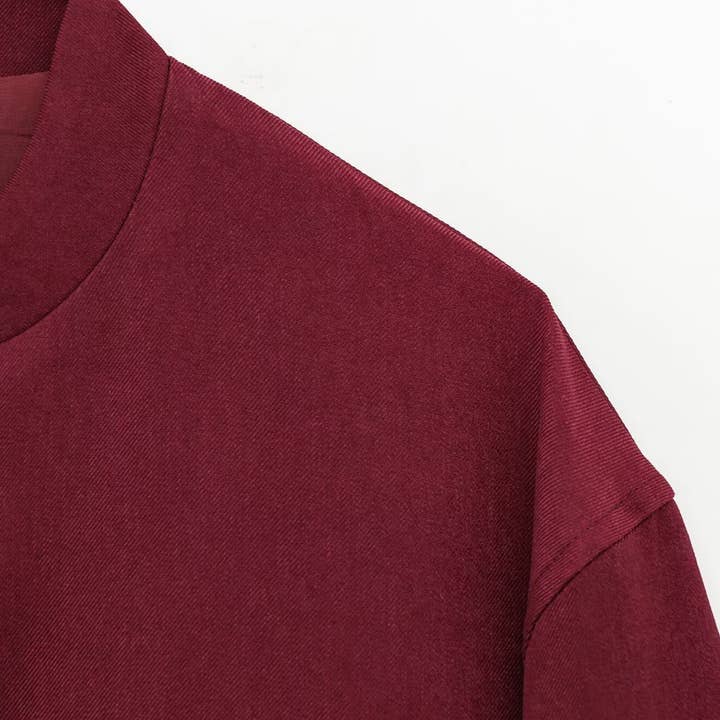 WINE Round-neck long-sleeved solid-color jacket for wholesale on Faire4