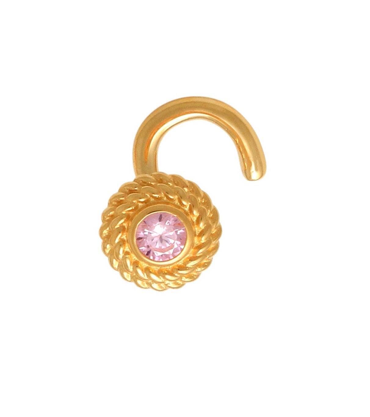 Zahav Jewelry – wholesale Enkelt örhänge – 14K massivt guld näsring | 18 Gauge | Massivt guld | Guld näsring | Guldnäsa S3