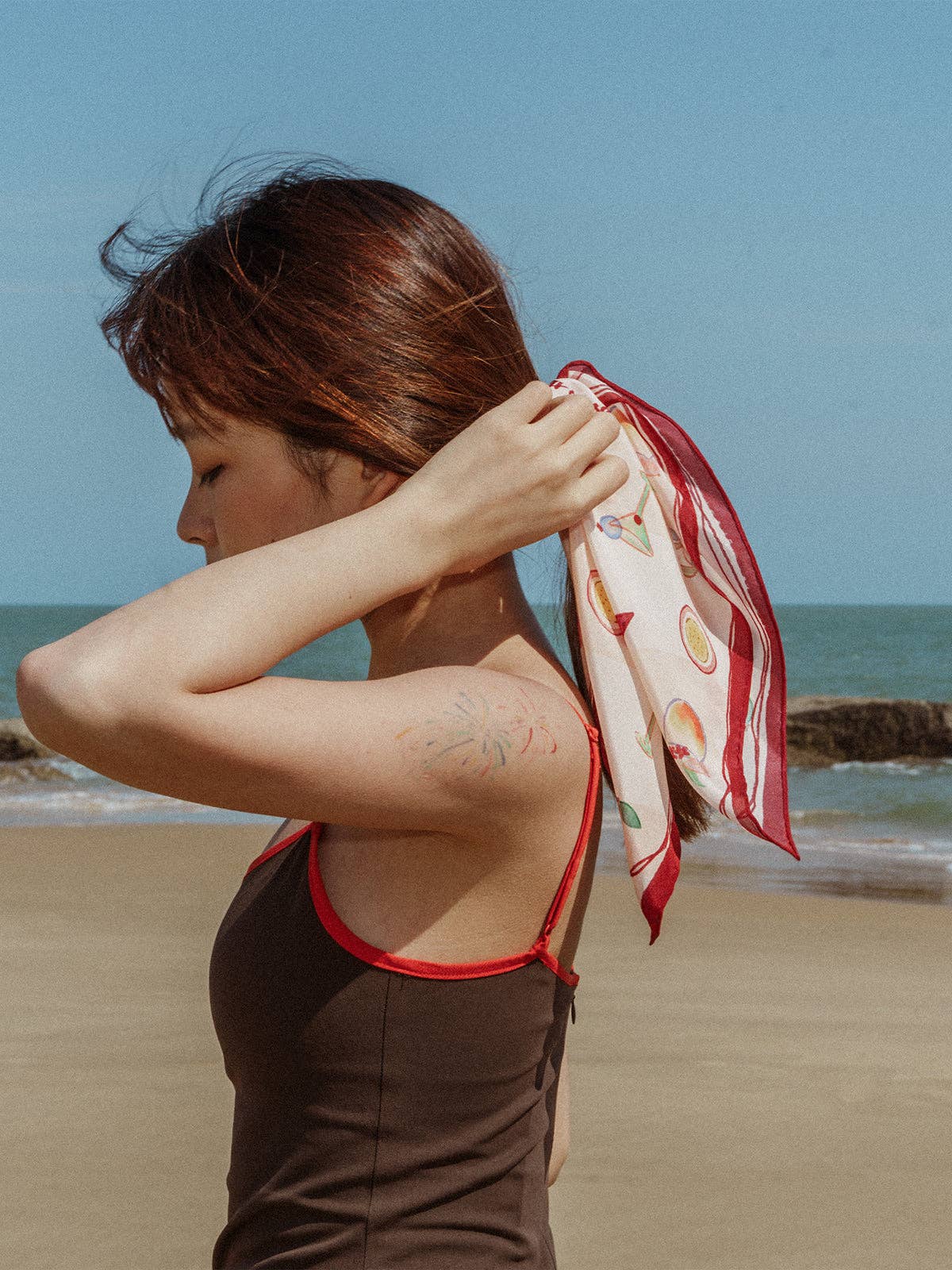 "Happy Hour" Silk Bandana - Martini Pink for wholesale on Faire1