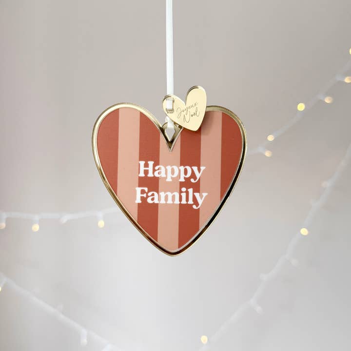 Print Your Love - Wholesale Christmas Decoration - Striped heart Christmas bauble2