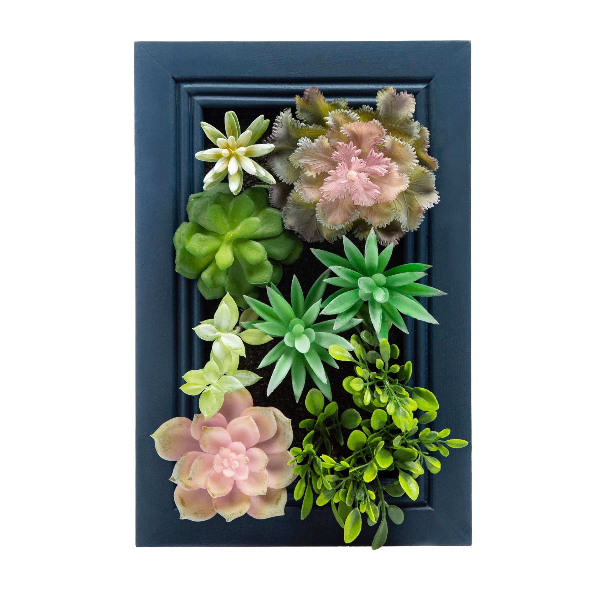K-Cliffs – wholesale Sculpture – DIY Kit Artificial Succulent Wall Art Wood Frame with Plant12