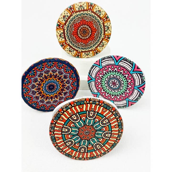 MIX COLOR Mandalla Pattern Print compact mirror for wholesale on Faire