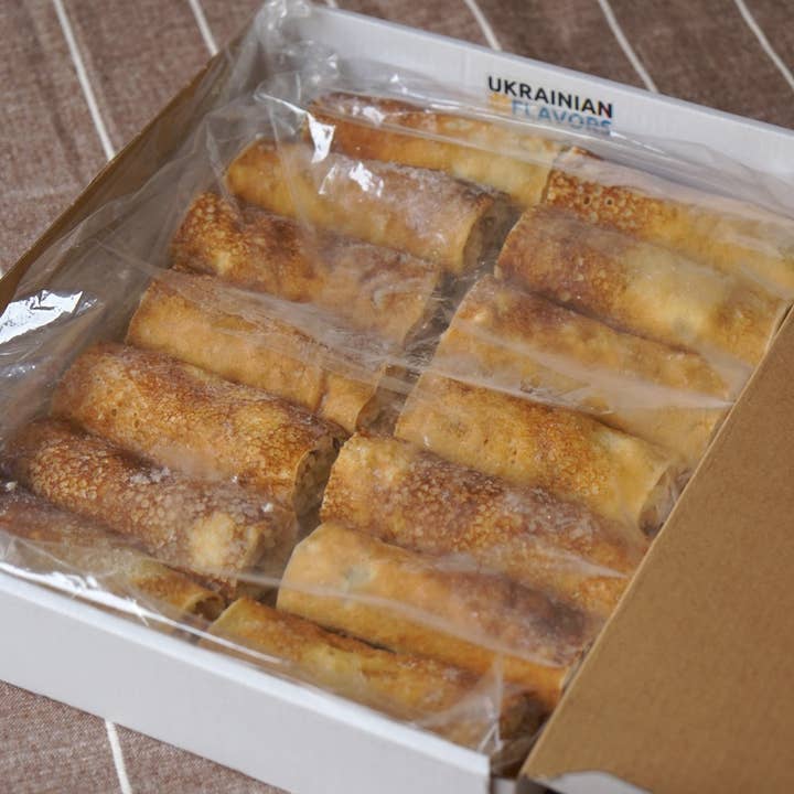Ukrainian Flavors - Wholesale Shelf Stable Prepared Meal - Mushrooms and Cheese Filled Crepes - Ukrainian Flavors