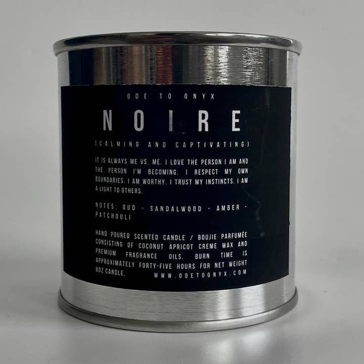 Noire | Vela perfumada premium de cera de coco e damasco por atacado de Ode to Onyx