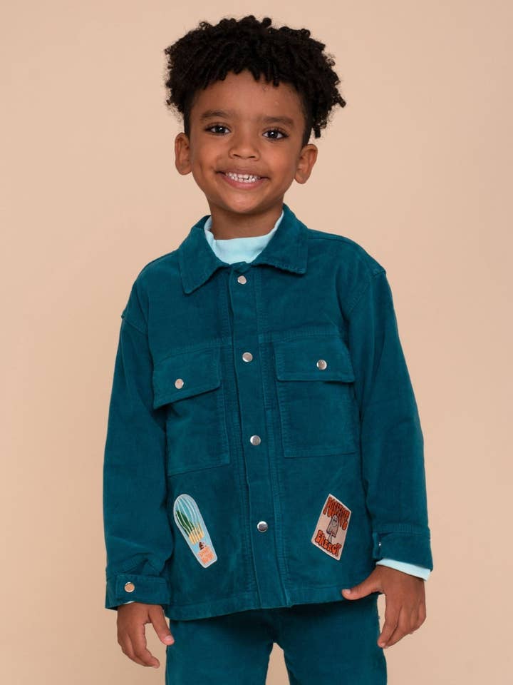 Chaqueta de Pana Azul Laguna para Niños - Unisex, Abrigo Cálido y Ligero para venta al por mayor de Rapozza