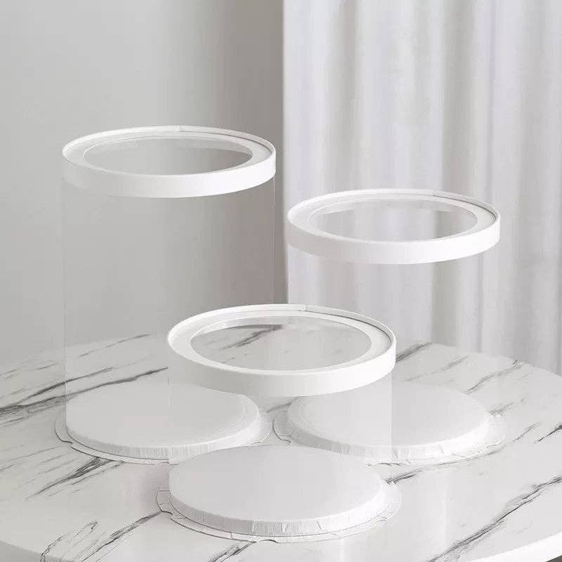 Elegant Design Supply – wholesale Cake stand – Round Tall Transparent Clear Box with base and CLEAR Lid6