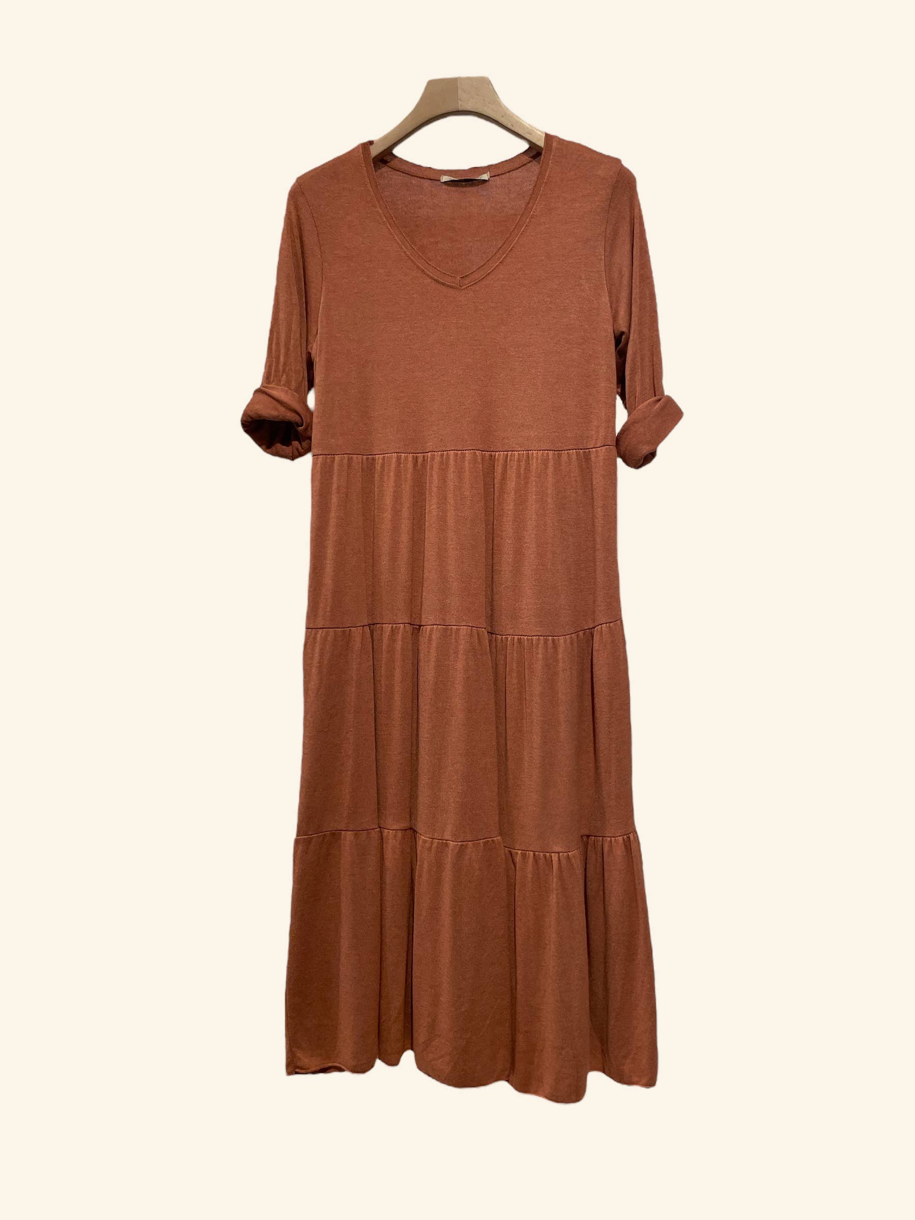 Nota bene - Wholesale Dress - Women's - Solid color fine knit dress Art 21052