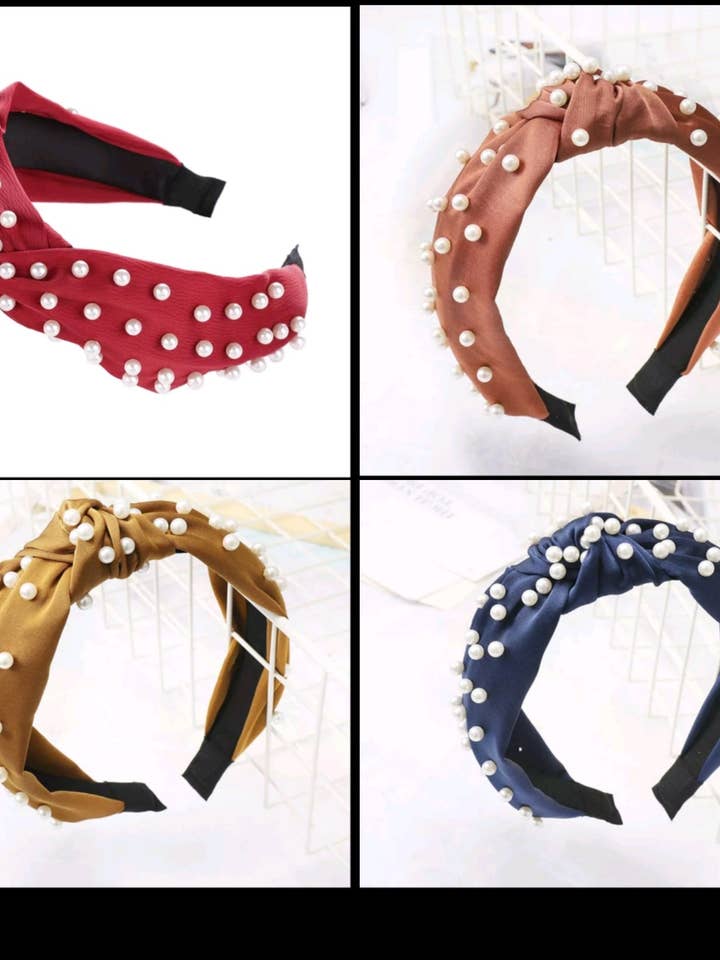 Diademas de perlas anudadas para venta al por mayor de Yo Baby
