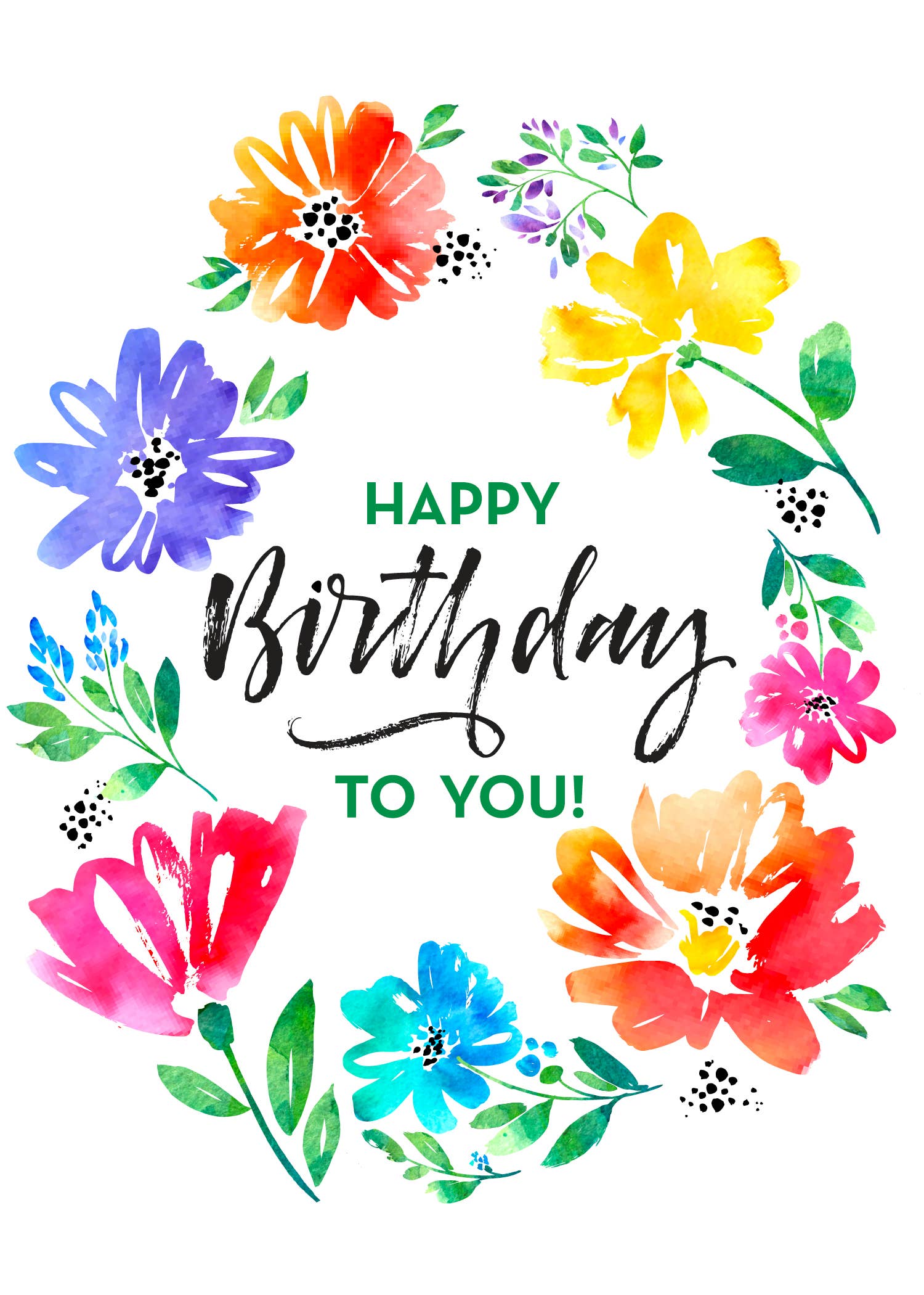 Design With Heart – wholesale Födelsedagskort – Grattis på födelsedagen blommor - födelsedagskort1