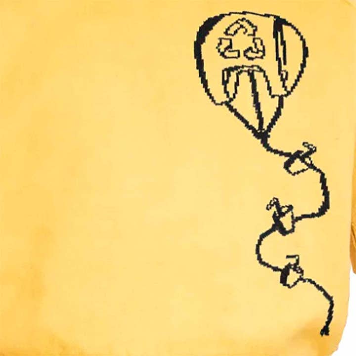 Gul strikket top med drage for engroshandel hos Infantium Victoria