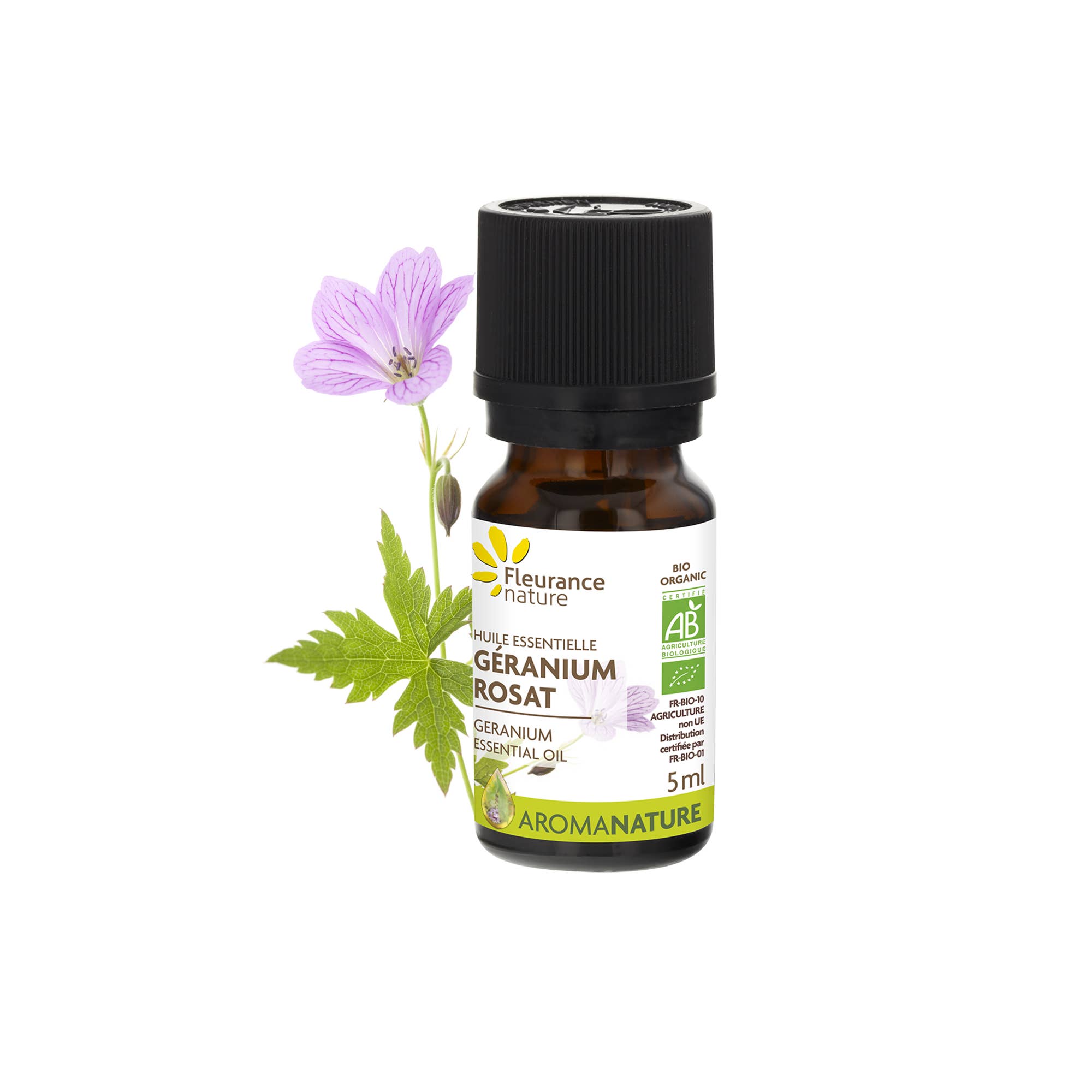Fleurance Nature - Vente Huile essentielle - HUILE ESSENTIELLE DE GERANIUM ROSAT BIO