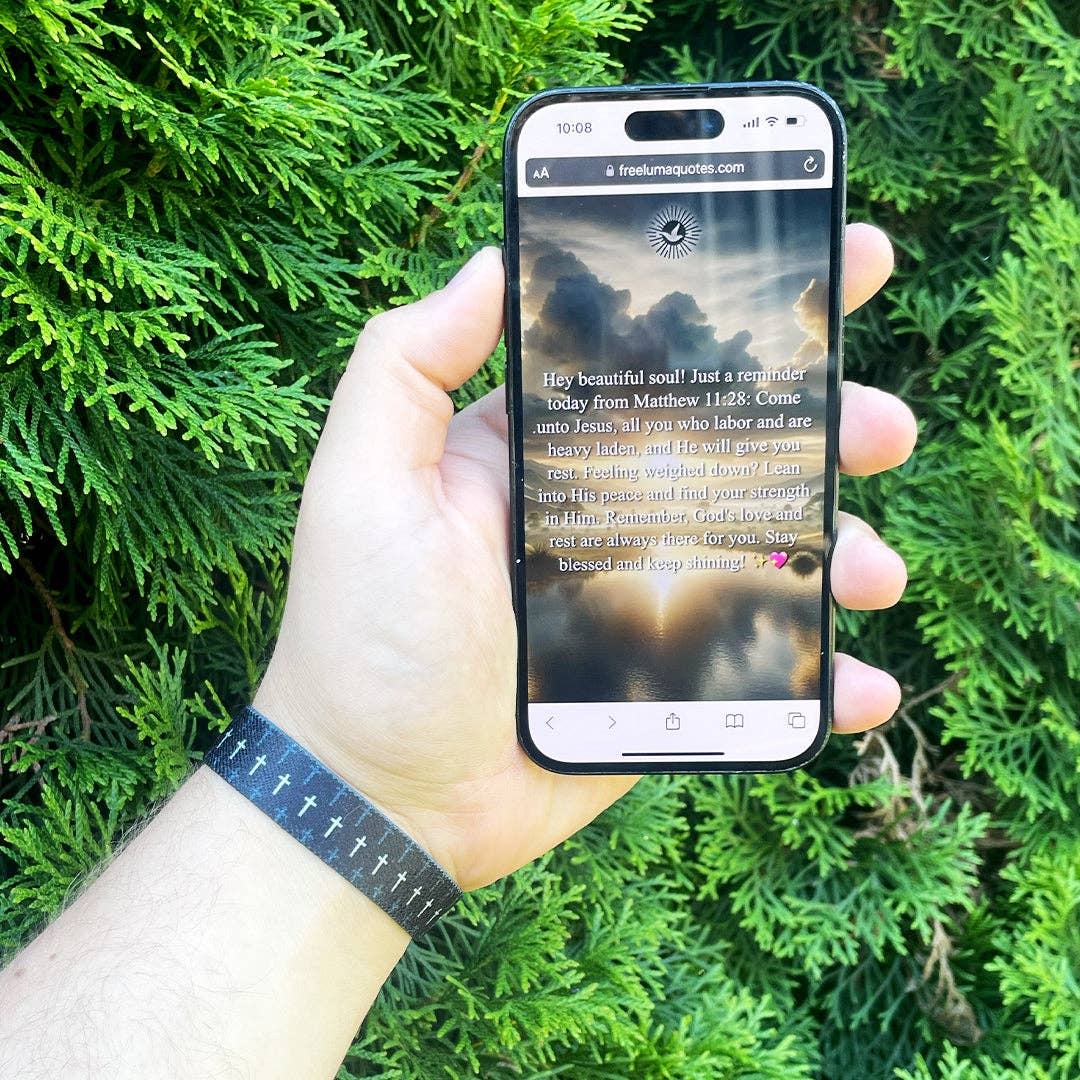 Free Luma - Wholesale Woven/Braided Bracelet - Faith Over Fear NFC Bible Verse Bracelet2