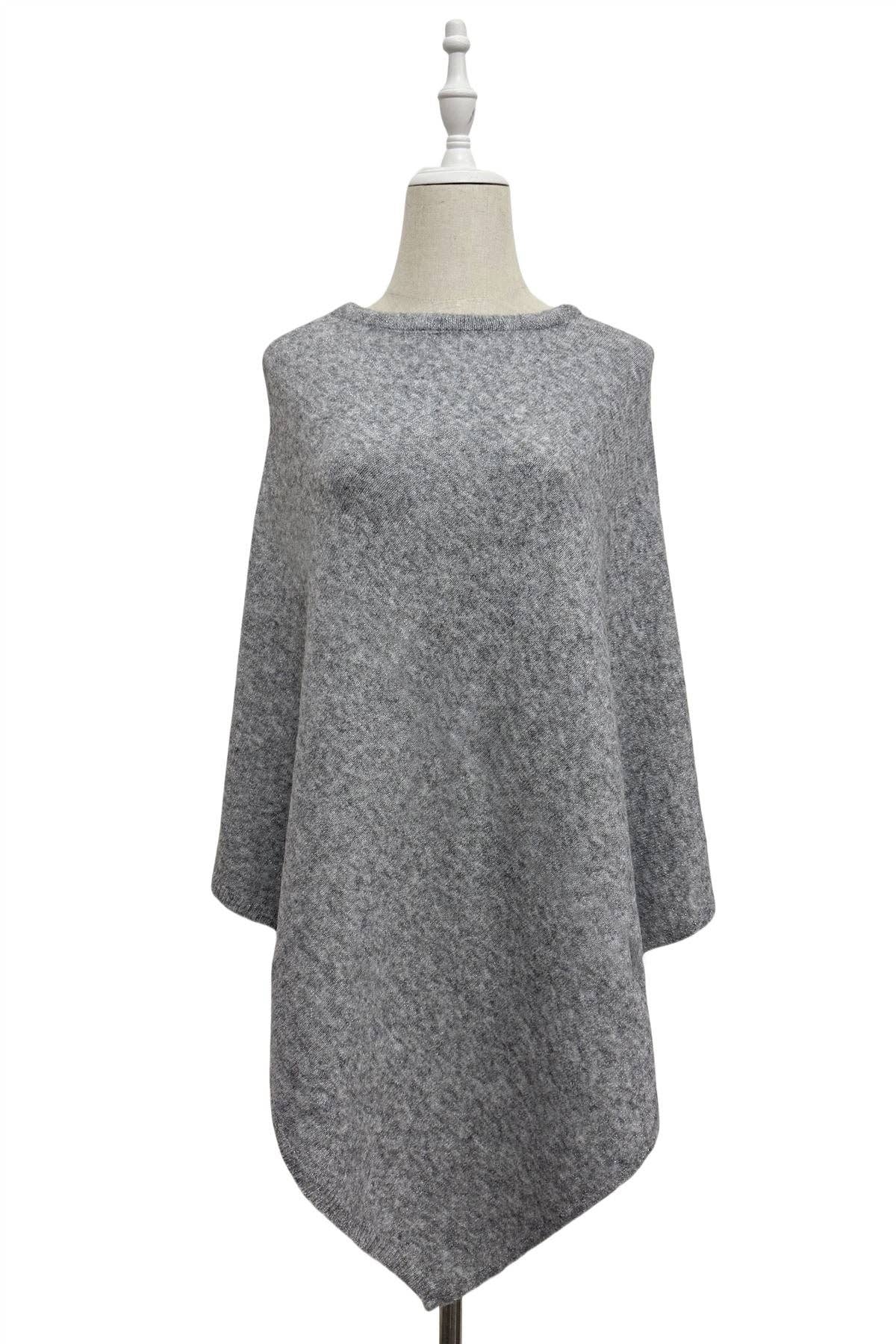 Fashion Scarf World – wholesale Poncho – Women's – Plain Cosy Metallic Thread Poncho17