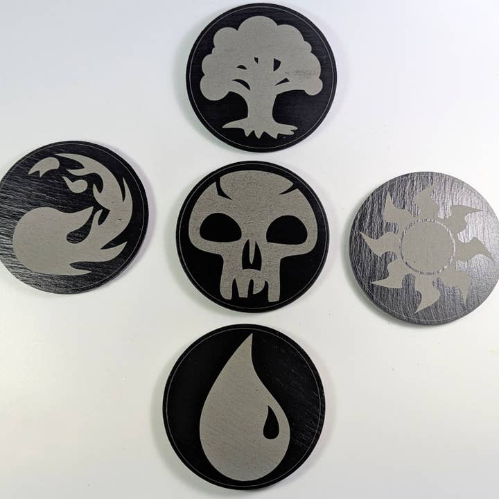 Chikai Shop – wholesale Coasters – MTG Mana coaster set of 5 in Slate, Magic: The gathering6